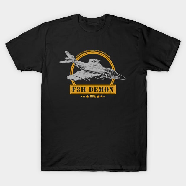 F3H Demon Aircraft T-Shirt by rycotokyo81